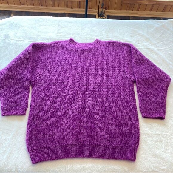 Andrea Jovine Purple Crew Neck Oversized Sweater Size Large - Picture 2 of 7